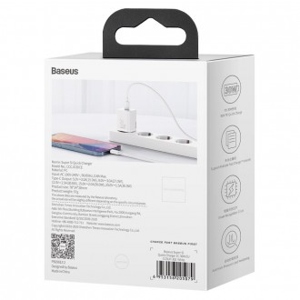 Rychlá nabíječka Baseus Super Si 1C USB Type C 30W Power Delivery Quick Charge bílá (CCSUP-J02)