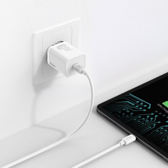 Rychlá nabíječka Baseus Super Si 1C USB Type C 30W Power Delivery Quick Charge bílá (CCSUP-J02)