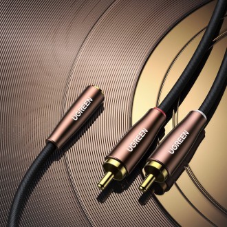 Ugreen cable audio cable 3.5 mm mini jack (female) - 2RCA (male) 2m brown (AV198 50131)