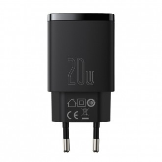 [RETURNED ITEM] Baseus Compact Fast USB / USB Type C Charger 20W 3A Power Delivery Quick Charge 3.0 black (CCXJ-B01)