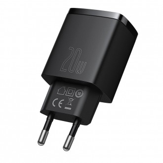 [RETURNED ITEM] Baseus Compact Fast USB / USB Type C Charger 20W 3A Power Delivery Quick Charge 3.0 black (CCXJ-B01)