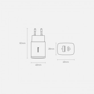 [RETURNED ITEM] Baseus Compact Fast USB / USB Type C Charger 20W 3A Power Delivery Quick Charge 3.0 black (CCXJ-B01)