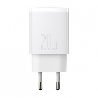 [RETURNED ITEM]  Baseus Compact Fast USB / USB Type C Charger 20W 3A Power Delivery Quick Charge 3.0 white (CCXJ-B02)