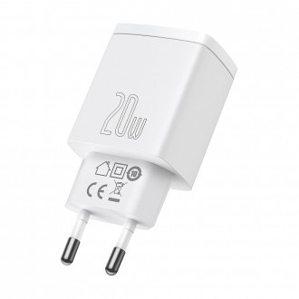 [RETURNED ITEM]  Baseus Compact Fast USB / USB Type C Charger 20W 3A Power Delivery Quick Charge 3.0 white (CCXJ-B02)