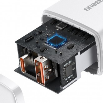 [RETURNED ITEM]  Baseus Compact Fast USB / USB Type C Charger 20W 3A Power Delivery Quick Charge 3.0 white (CCXJ-B02)