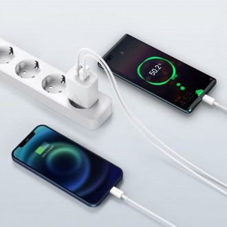 [RETURNED ITEM]  Baseus Compact Fast USB / USB Type C Charger 20W 3A Power Delivery Quick Charge 3.0 white (CCXJ-B02)