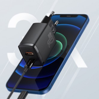 [RETURNED ITEM]  Baseus Compact Fast USB / USB Type C Charger 20W 3A Power Delivery Quick Charge 3.0 white (CCXJ-B02)