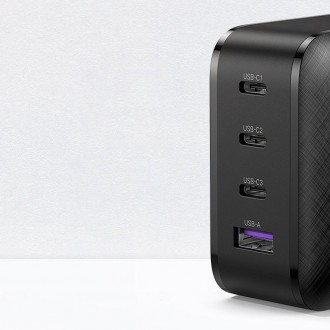 Ugreen fast charger PPS 65W USB / 3x USB Type C QC 3.0 Power Delivery SCP FCP AFC (gallium nitride) black (CD224 70774)