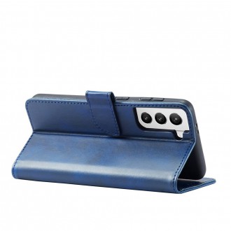 Magnet Case elegant bookcase type case with kickstand for Samsung Galaxy S21 FE blue