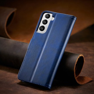 Magnet Case elegant bookcase type case with kickstand for Samsung Galaxy S21 FE blue