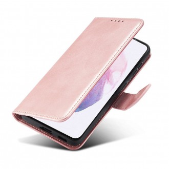 Magnet Case elegant bookcase type case with kickstand for Samsung Galaxy S21 FE pink