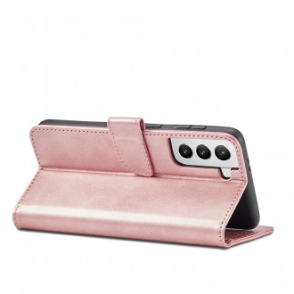 Magnet Case elegant bookcase type case with kickstand for Samsung Galaxy S21 FE pink