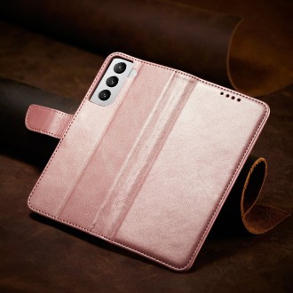 Magnet Case elegant bookcase type case with kickstand for Samsung Galaxy S21 FE pink