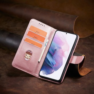 Magnet Case elegant bookcase type case with kickstand for Samsung Galaxy S21 FE pink