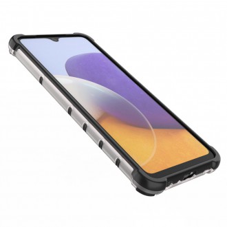 Honeycomb Case armor cover with TPU Bumper for Samsung Galaxy A22 4G transparent