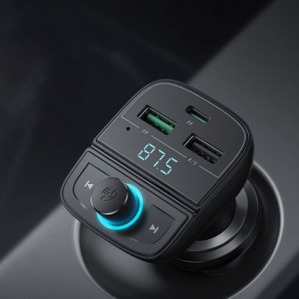 Ugreen FM Transmitter Bluetooth 5.0 MP3 car charger 3x USB TF micro SD 4.8 A black (CD229)