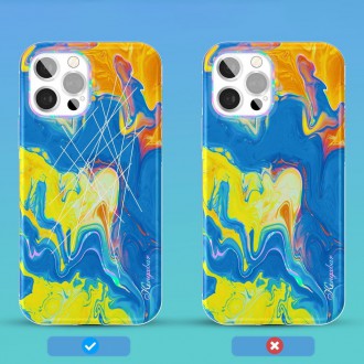 Kingxbar Watercolor Series color case for iPhone 12 Pro Max yellowblue