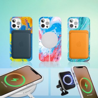 Kingxbar Watercolor Series color case for iPhone 12 Pro / iPhone 12 pink-green