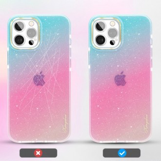 Kingxbar Ombre Case Back Cover for iPhone 12 Pro Max Blue-pink