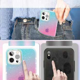 Kingxbar Ombre Case Back Cover for iPhone 12 Pro Max Blue-pink