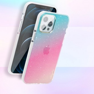Kingxbar Ombre Case Back Cover for iPhone 12 Pro Max Blue-pink