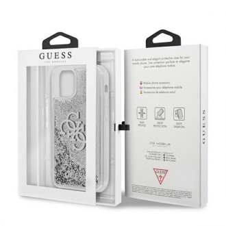 Guess GUHCP12LLG4GSI iPhone 12 Pro Max 6,7&quot; stříbrný/stříbrný pevný obal 4G Big Liquid Glitter