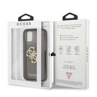 Guess GUHCP12LPCUGL4GBK iPhone 12 Pro Max 6,7&quot; černo/černé pevné pouzdro Glitter 4G Big Logo