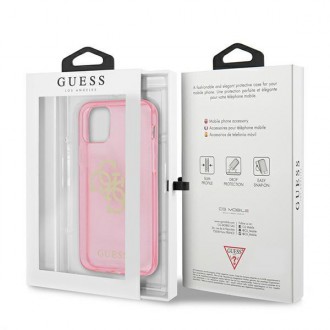 Guess GUHCP12LPCUGL4GPI iPhone 12 Pro Max 6,7&quot; růžové/růžové pevné pouzdro Glitter 4G Big Logo