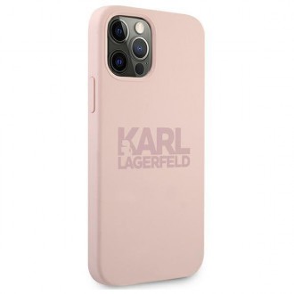 Karl Lagerfeld KLHCP12LSTKLTLP iPhone 12 Pro Max 6,7" Silicone Stack Logo różowy/pink