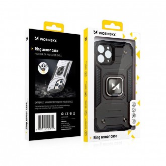 Wozinsky Ring Armor Case Kickstand Tough Rugged Cover for iPhone 13 silver