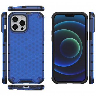 Honeycomb Case armor cover with TPU Bumper for iPhone 13 Pro Max blue