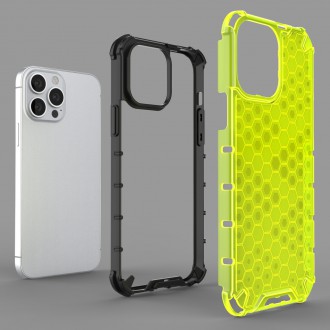 Honeycomb Case armor cover with TPU Bumper for iPhone 13 Pro Max blue