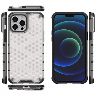 Honeycomb Case armor cover with TPU Bumper for iPhone 13 Pro Max transparent