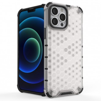 Honeycomb Case armor cover with TPU Bumper for iPhone 13 Pro Max transparent