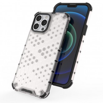 Honeycomb Case armor cover with TPU Bumper for iPhone 13 Pro Max transparent