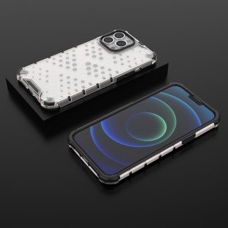 Honeycomb Case armor cover with TPU Bumper for iPhone 13 Pro Max transparent