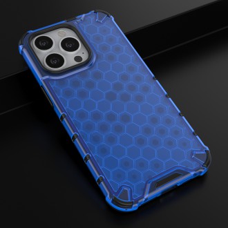 Honeycomb Case armor cover with TPU Bumper for iPhone 13 Pro blue