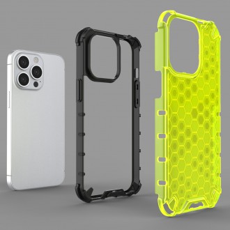 Honeycomb Case armor cover with TPU Bumper for iPhone 13 Pro transparent