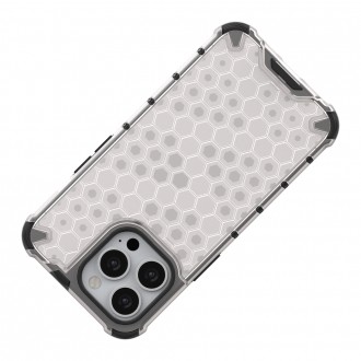 Honeycomb Case armor cover with TPU Bumper for iPhone 13 Pro transparent