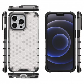 Honeycomb Case armor cover with TPU Bumper for iPhone 13 Pro transparent