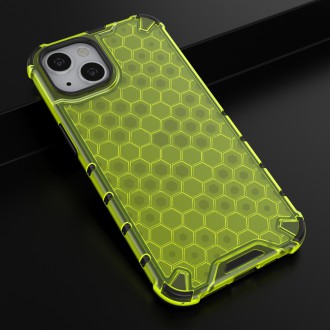 Honeycomb Case armor cover with TPU Bumper for iPhone 13 green