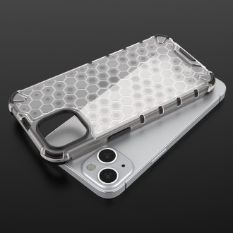 Honeycomb Case armor cover with TPU Bumper for iPhone 13 red