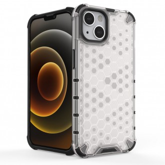 Honeycomb Case armor cover with TPU Bumper for iPhone 13 transparent