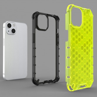 Honeycomb Case armor cover with TPU Bumper for iPhone 13 transparent