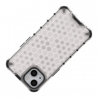 Honeycomb Case armor cover with TPU Bumper for iPhone 13 transparent