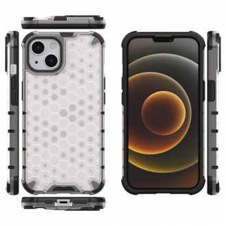 Honeycomb Case armor cover with TPU Bumper for iPhone 13 transparent