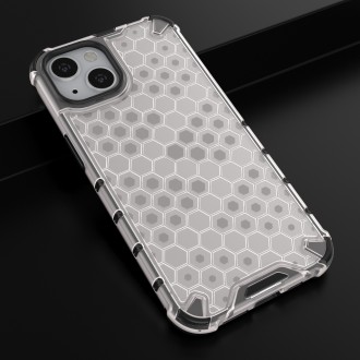Honeycomb Case armor cover with TPU Bumper for iPhone 13 transparent