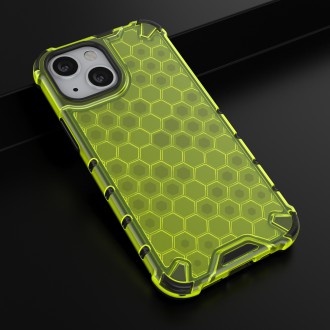 Honeycomb Case armor cover with TPU Bumper for iPhone 13 mini green