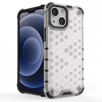 Honeycomb Case armor cover with TPU Bumper for iPhone 13 mini transparent