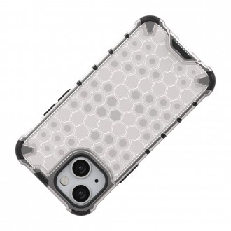 Honeycomb Case armor cover with TPU Bumper for iPhone 13 mini transparent